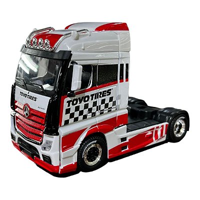 Miniatura Caminhão Mercedes Benz Actros Toyotires Metal 1:43