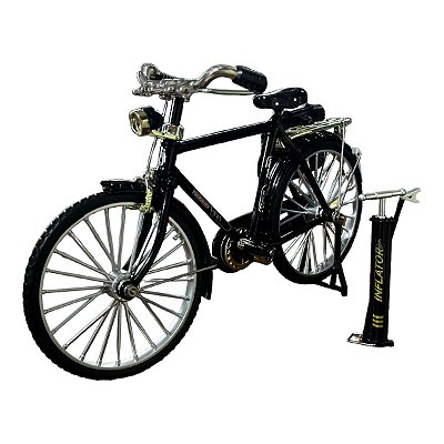 Miniatura Bicicleta Bike Clássico Preto Metal 1:10
