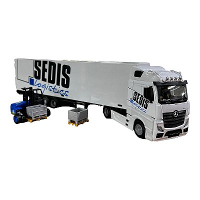 Miniatura Caminhão Mercedes Benz Actros Bau + Brinde 1:43