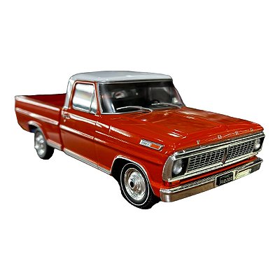 Miniatura Ford F100 1970 Laranja Metal California 1:24