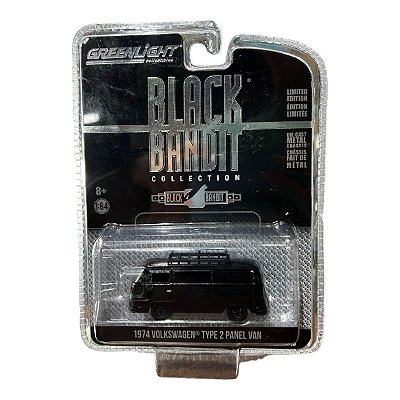 Miniatura VW Kombi Type 2 Panel Van Black Bandit 1974 1:64