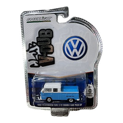 Miniatura VW Kombi Type 2 Double Cab 1968 Greenlight 1:64