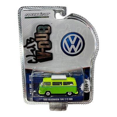 Miniatura Volkswagen Kombi Type 2 Bus 1968 Greenlight 1:64