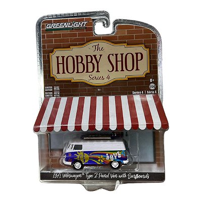 Miniatura VW Kombi Type 2 Panel Van Surf Greenlight 1:64