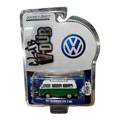 Miniatura Volkswagen Kombi Type 2 Bus 1977 Greenlight 1:64