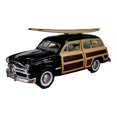 Miniatura Ford Woody Wagon 1949 Surf Preto 1:40
