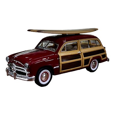 Miniatura Ford Woody Wagon 1949 Surf Vermelho 1:40