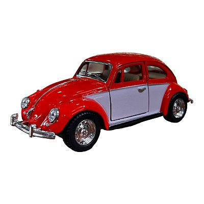 Miniatura Volkswagen Fusca 1967 Laranja e Branco 1:32