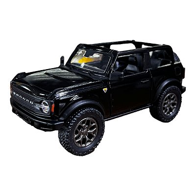 Miniatura Ford Bronco Preto Teto aberto Metal 1:34