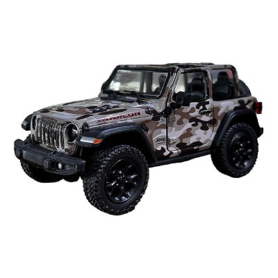 Miniatura Jeep Wrangler Rubicon Marrom Camuflado 1:34