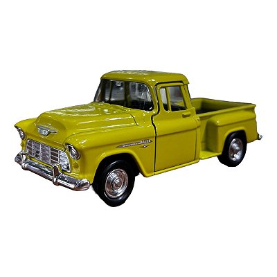 Miniatura Chevrolet Chevy Stepside 1955 Amarelo 1:38