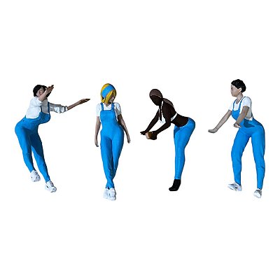 Miniatura Boneco 4 Mulheres 1:24