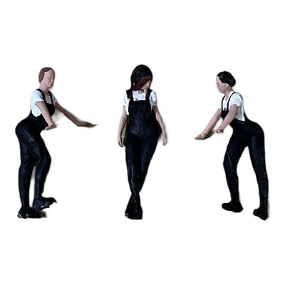 Miniatura Boneco 3 Mulheres Pack4 1:64