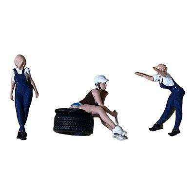 Miniatura Boneco 3 Mulheres Pack7 1:64