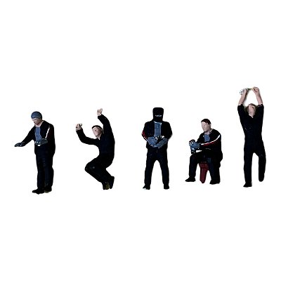 Miniatura Boneco 5 Mecânicos Preto II 1:64