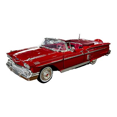 Miniatura Chevy Impala 1958 Vermelho 1:24