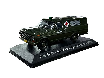 Miniatura Ford F100 Ambulância Exercito Argentino Metal 1:43