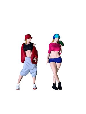 Miniatura Boneco 2 Mulheres Kit 1 1:24