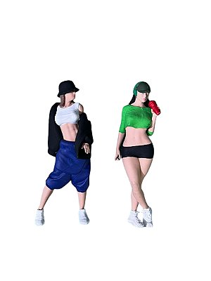 Miniatura Boneco 2 Mulheres Kit 2 1:24