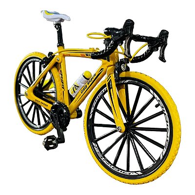 Miniatura Bicicleta Bike Sport Amarelo Metal 1:8