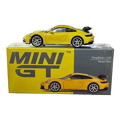 Miniatura Porsche 911 GT3 Amarelo MiniGT 565 1:64