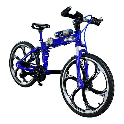 Miniatura Bicicleta Bike Star Azul Metal 1:8
