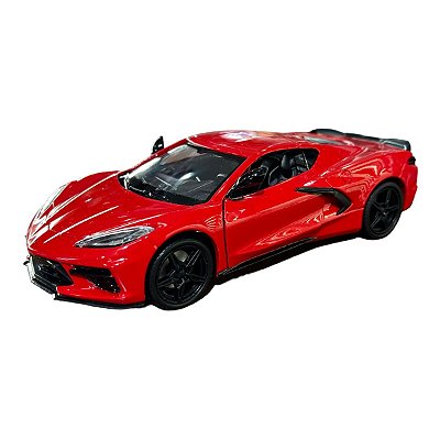 Miniatura Chevrolet Corvette C8 Vermelho Metal 1:24