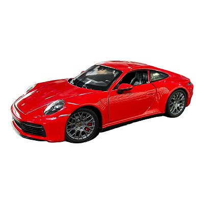 Miniatura Porsche 911 Carrera 4S Vermelho Metal 1:24