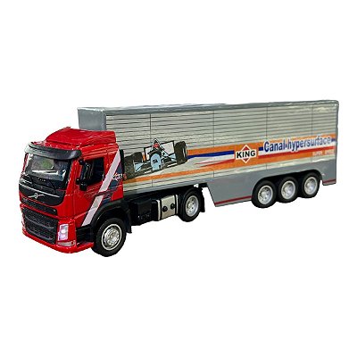Miniatura Caminhão Volvo Fm Bau Acende Luz E Som 1:50
