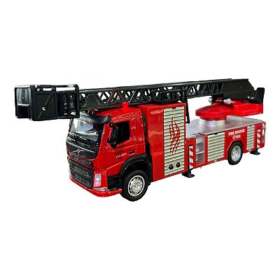Miniatura Caminhão Volvo Fm Bombeiro Acende Luz E Som 1:50