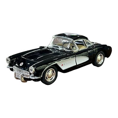 Miniatura Chevrolet Corvette 1957 Preto Metal 1:34