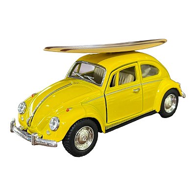 Miniatura Volkswagen Fusca Surf Amarelo Metal Kinsmart 1:32