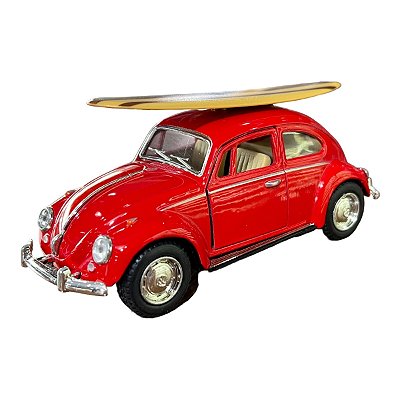 Miniatura Volkswagen Fusca Surf Vermelho Metal Kinsmart 1:32