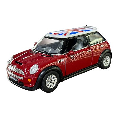 Miniatura Mini Cooper S Bordô Metal 1:28
