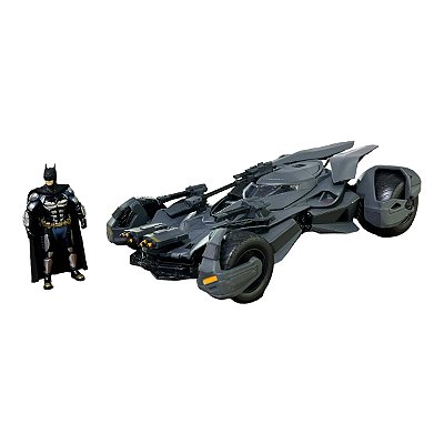 Miniatura Batmóvel Batman Justice League + Boneco Jada 1:24