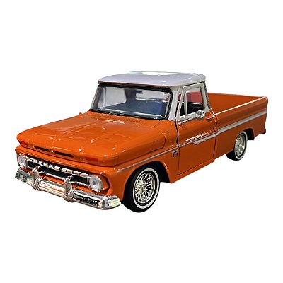 Miniatura Chevrolet C10 Laranja Metal Motormax 1:24