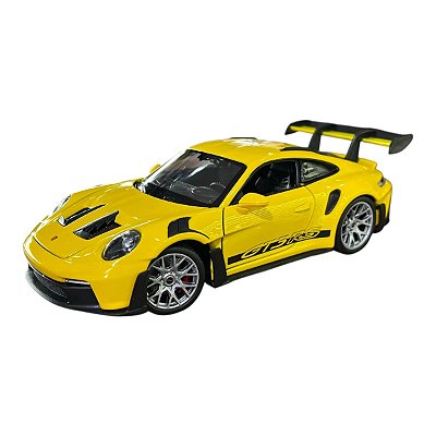 Miniatura Porsche 911 GT3 RS 992 Amarelo Metal 1:24