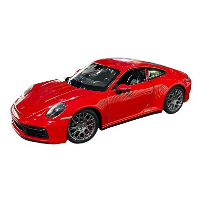 Miniatura Porsche 911 Carrera 4S Vermelho Metal 1:24