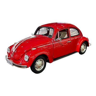 Miniatura Volkswagen Fusca Vermelho Metal 1:24