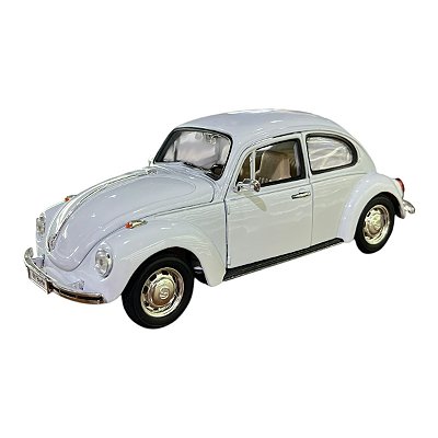 Miniatura Volkswagen Fusca Branco Metal 1:24