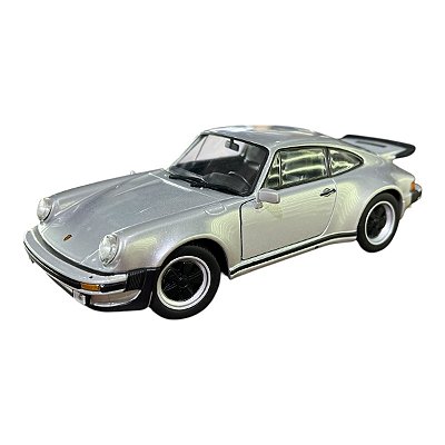 Miniatura Porsche 911 Turbo Prata Metal 1:24