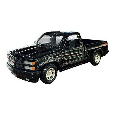 Miniatura Chevrolet Silverado 454 SS Preto Metal 1:24