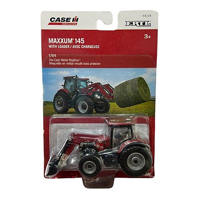 Miniatura Trator Pá Carregadeira Case Ih Maxxum 145 1:64