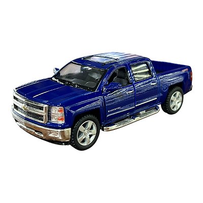 Miniatura Chevrolet Silverado Azul Kinsmart 1:46