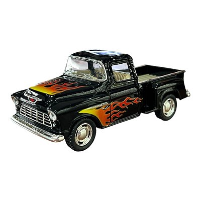Miniatura Chevrolet Stepside Fire Preto Kinsmart 1:32