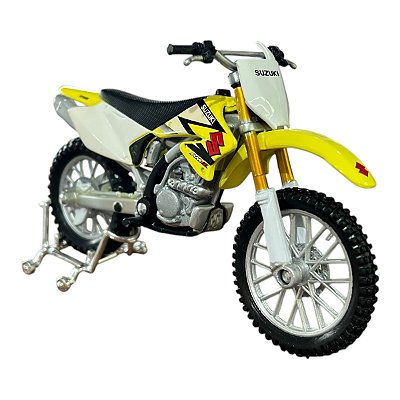 Miniatura Moto Suzuki RM Z250 Amarelo Maisto 1:18