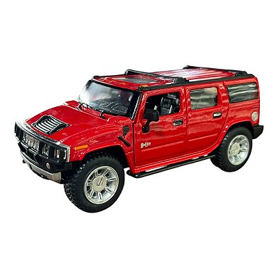 Miniatura Hummer H2 Suv 2008 Vermelho Metal 1:32