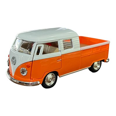 Miniatura Volkswagen Kombi Picape Cab Dupla Laranja 1:32