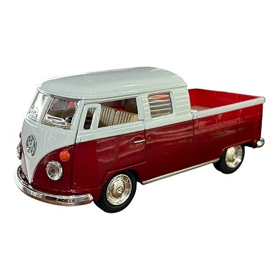 Miniatura Volkswagen Kombi Picape Cab Dupla Vermelho 1:32