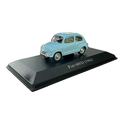 Miniatura Fiat 600 1962 Azul Argentina Metal 1:43